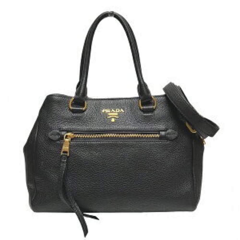 Prada Vitello Phenix cuir convertible bag black